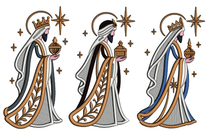 Three Wise Men Nativity Scene Machine Embroidery Design - Applique Pattern