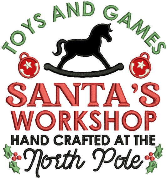 Toys And Games Santa's Workshop Christmas Applique Machine Embroidery Design Digitized Pattern