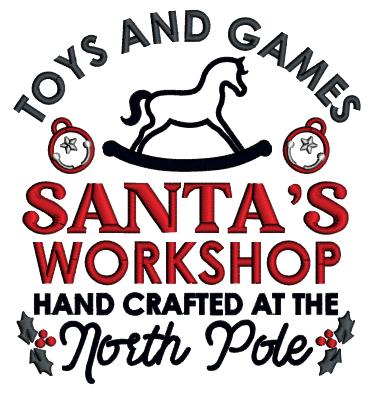 Toys And Games Santa's Workshop Christmas Applique Machine Embroidery Design Digitized Pattern