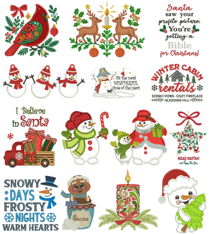 Christmas Machine Embroidery Designs Set 3 - 24 Designs
