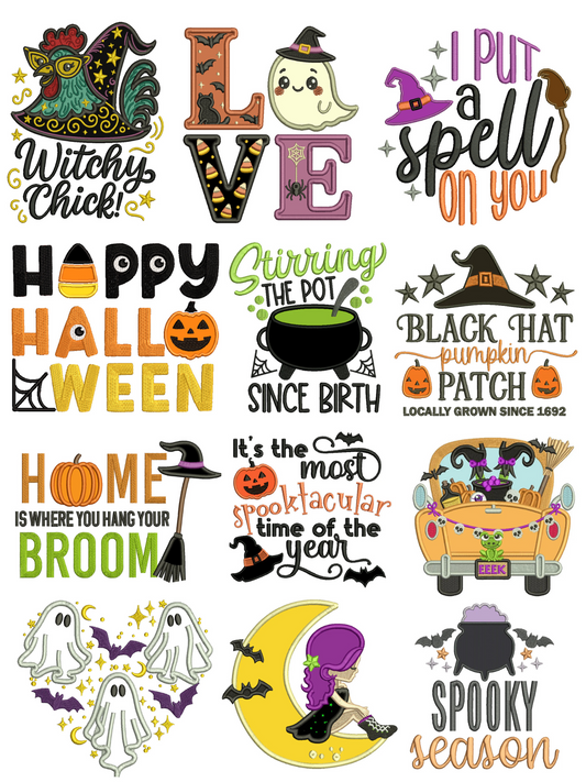 Halloween Set 2 - 24 Machine Embroidery Designs