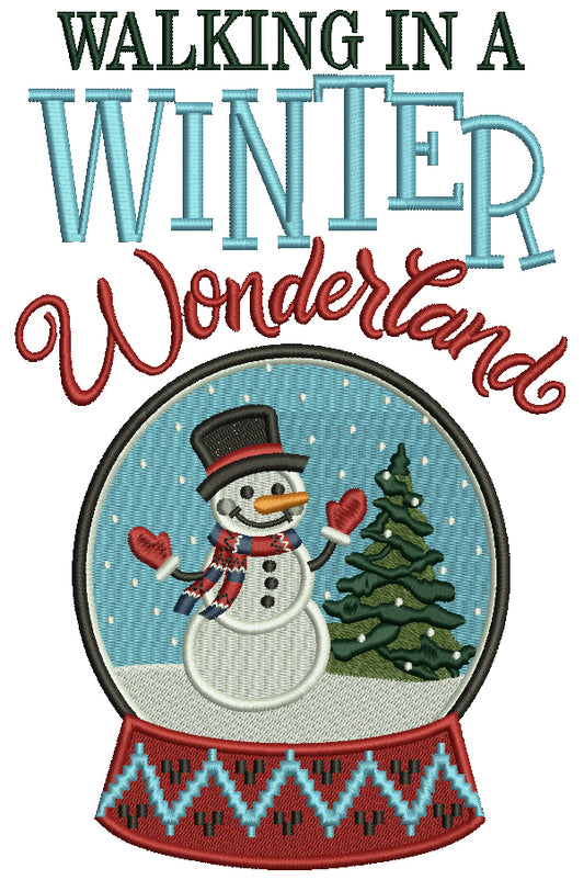 Walking In A Winter Wonderland Christmas Filled Machine Embroidery Design Digitized Pattern