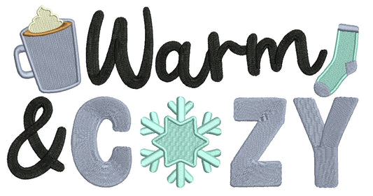 Warm And Cozy Snow Flake Christmas Filled Machine Embroidery Design Digitized Pattern