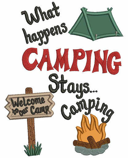 Camping and Fishing Machine Embroidery Designs Set - 23 Designs