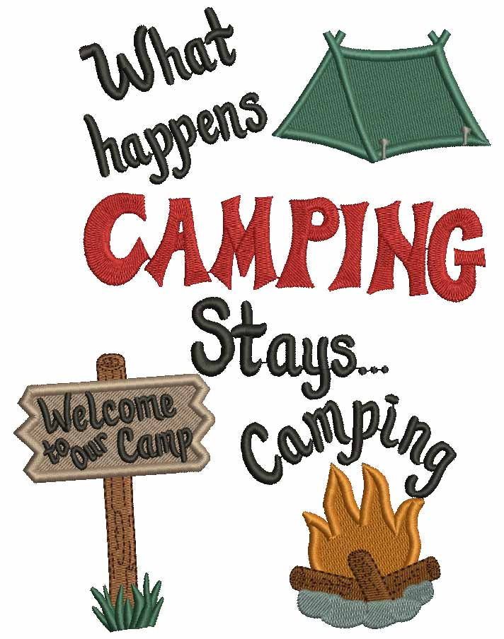 Camping and Fishing Machine Embroidery Designs Set - 23 Designs
