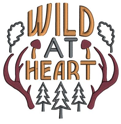 Wild At Heart Three Pine Trees Applique Machine Embroidery Design Digitized Pattern