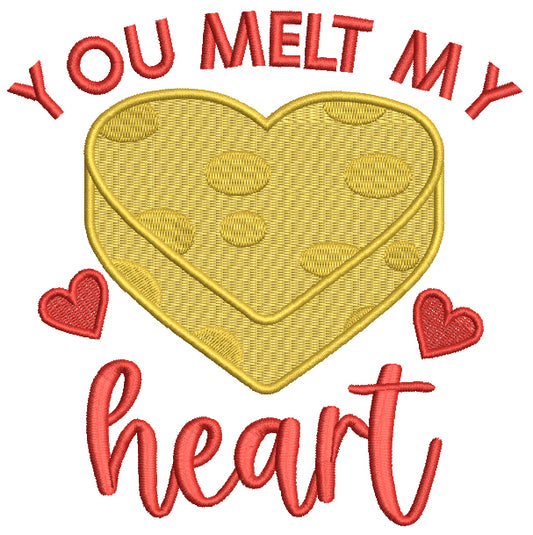 You Melt My Heart Valentine's Day Love Filled Machine Embroidery Design Digitized Pattern