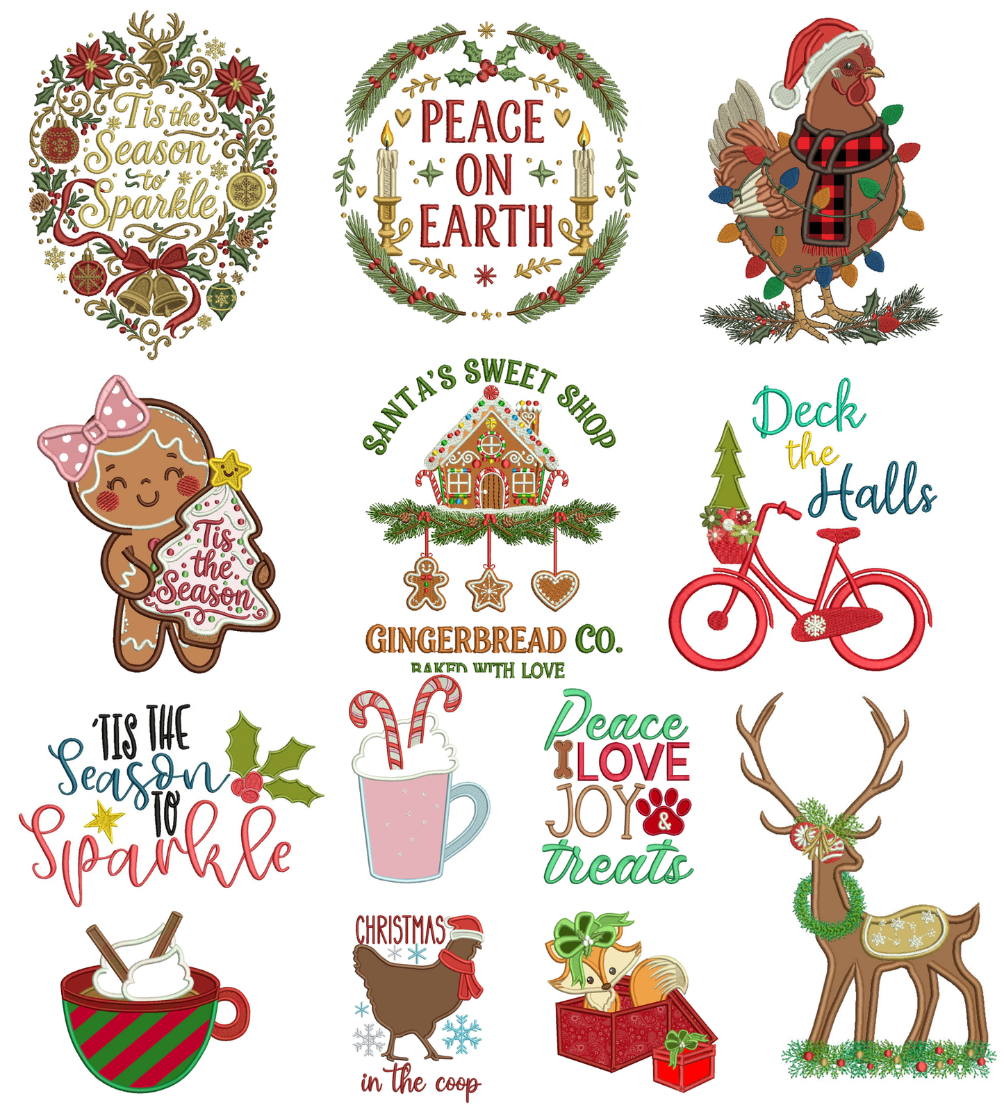 Christmas Machine Embroidery Designs Set 7 - 24 Designs