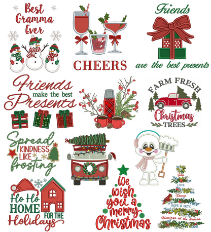 Christmas Machine Embroidery Designs Set - 22 Designs
