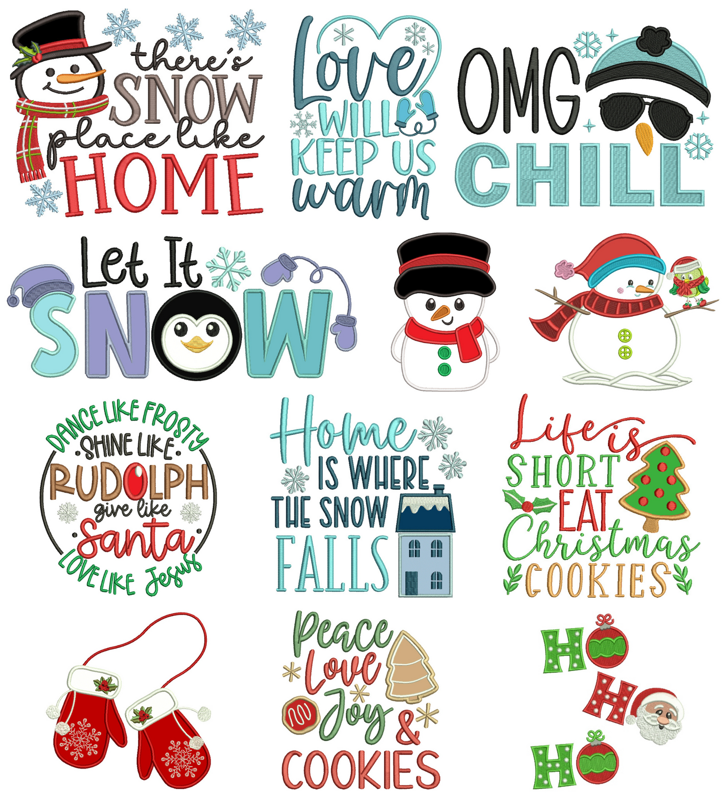 Christmas Machine Embroidery Designs Set 2 - 24 Designs