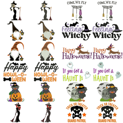 24 Halloween Embroidery Designs Value Pack Set 4 - 12 Filled and 12 Applique Instant Download Files