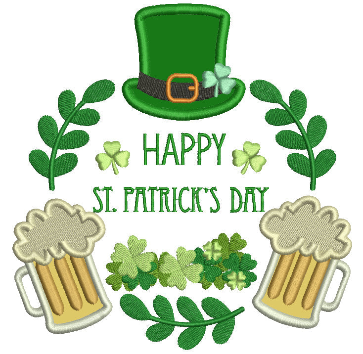 🍀 St. Patrick’s Day 2-in-1 Power Pack #4 – 10 Embroidery Designs (Appliqué & Fully Filled)