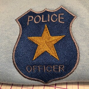 Police Embroidery Badge Machine Digitized Design Filled Pattern - Instant Download- 4x4 , 5x7, 6x10