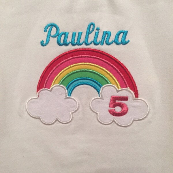 Rainbow Applique Machine Embroidery Digitized Design Pattern - Instant Download - 4x4 , 5x7, and 6x10 -hoops