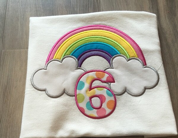 Rainbow Applique Machine Embroidery Digitized Design Pattern - Instant Download - 4x4 , 5x7, and 6x10 -hoops