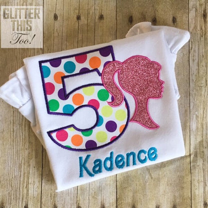 Girl Princess Head Silhouette Applique Machine Embroidery Digitized Pattern- Instant Download