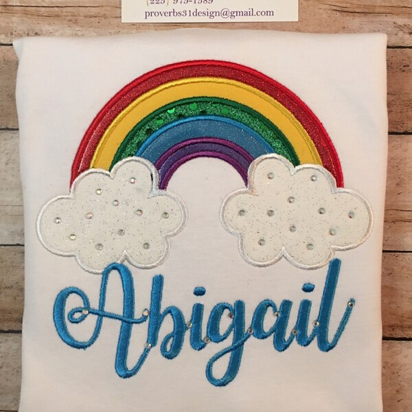 Rainbow Applique Machine Embroidery Digitized Design Pattern - Instant Download - 4x4 , 5x7, and 6x10 -hoops