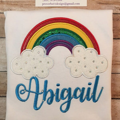 Rainbow Applique Machine Embroidery Digitized Design Pattern - Instant Download - 4x4 , 5x7, and 6x10 -hoops