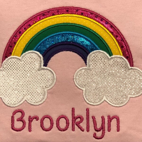 Rainbow Applique Machine Embroidery Digitized Design Pattern - Instant Download - 4x4 , 5x7, and 6x10 -hoops