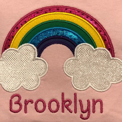 Rainbow Applique Machine Embroidery Digitized Design Pattern - Instant Download - 4x4 , 5x7, and 6x10 -hoops