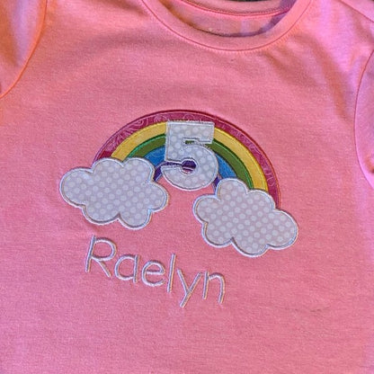 Rainbow Applique Machine Embroidery Digitized Design Pattern - Instant Download - 4x4 , 5x7, and 6x10 -hoops