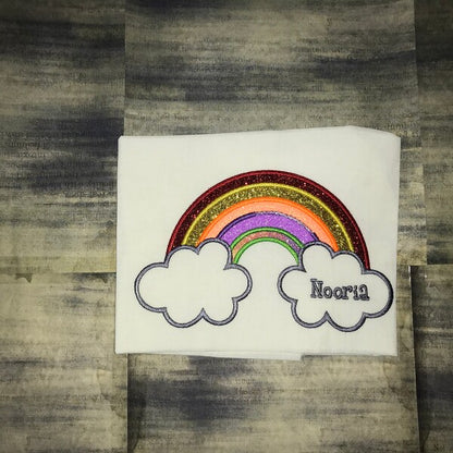 Rainbow Applique Machine Embroidery Digitized Design Pattern - Instant Download - 4x4 , 5x7, and 6x10 -hoops
