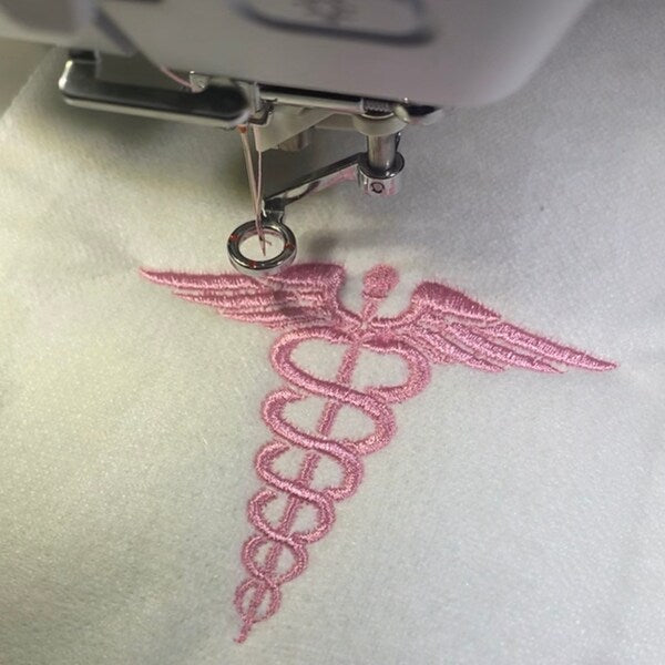 Medical Caduceus Embroidery- Instant Download Machine Embroidery Design 4x4 , 5x7, and 6x10 hoops, Nurses, Doctors, LPn