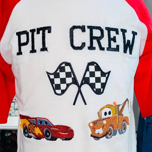 Racing Checkered Flag Applique Machine Embroidery stitch-out