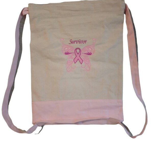 Survivor Breast Cancer Butterfly with Wings Machine Filled Embroidery Digitized Design Pattern