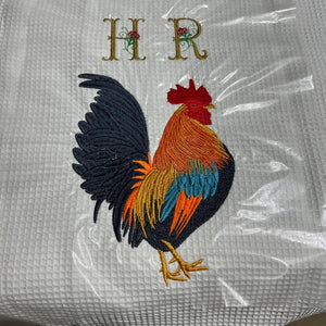 Golden Rooster Embroidery Design stitch-out