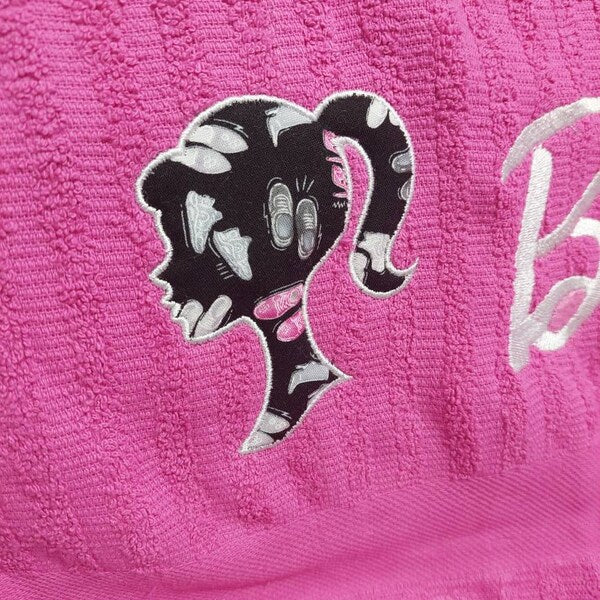 Girl Princess Head Silhouette Applique Machine Embroidery Digitized Pattern- Instant Download