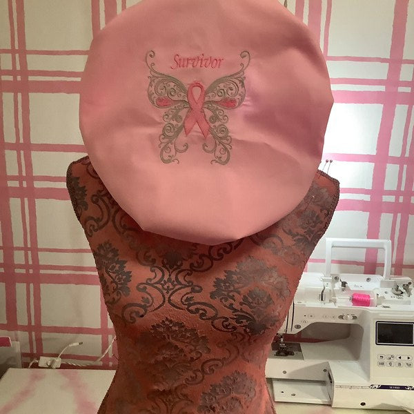 Survivor Breast Cancer Butterfly with Wings Machine Filled Embroidery Digitized Design Pattern