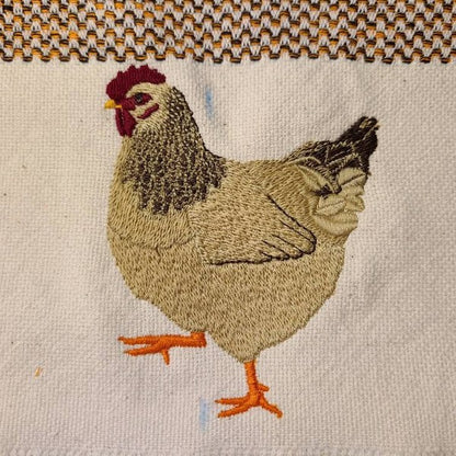 Light Sussex Hen Embroidery Design, Chicken Embroidery File, Farmhouse Hen Pattern, Filled Stitch Poultry Design, Instant Download