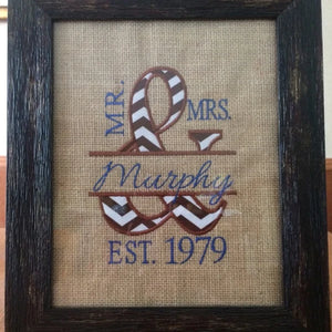 Mr & Mrs Applique Embroidery Digitized Design Design Pattern stitch-out
