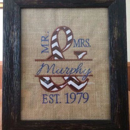 Mr & Mrs Applique Embroidery Digitized Design Design Pattern - Instant Download - 4x4 , 5x7, and 6x10 -hoops