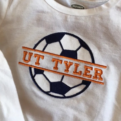 Soccer Ball Split Design Machine Embroidery Digitized Design Applique Pattern - Instant Download - 4x4 , 5x7, and 6x10 -hoops