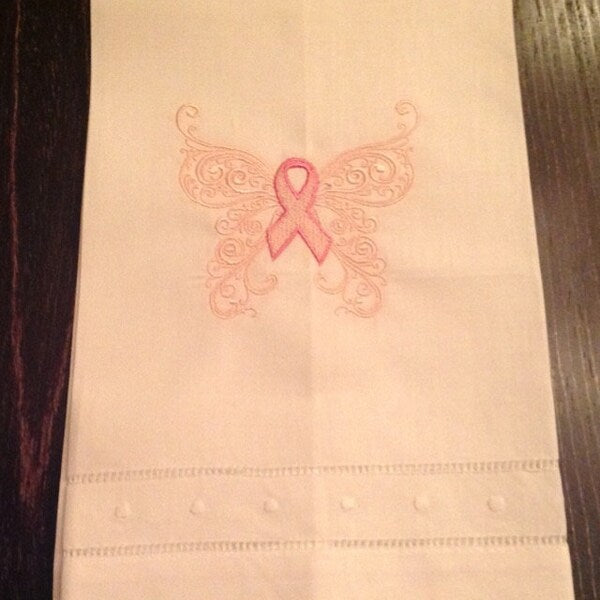 Survivor Breast Cancer Butterfly with Wings Machine Filled Embroidery Digitized Design Pattern