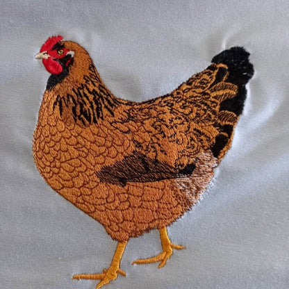Buff Brahma Brown Hen Filled Machine Embroidery Digitized Design Pattern