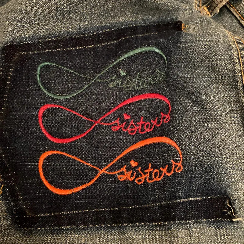 Sisters Forever Infinity Machine Embroidery Design Filled Digitized Pattern - Instant Download Machine Design 4x4 , 5x7, 6x10
