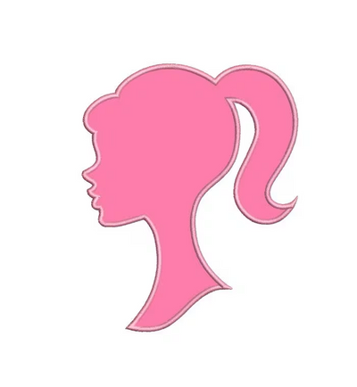 Girl Princess Head Silhouette Applique Machine Embroidery Digitized Pattern- Instant Download