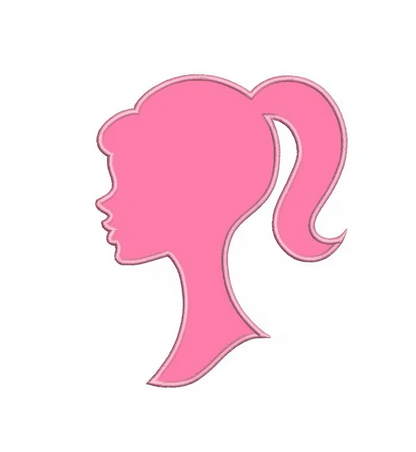 Girl Princess Head Silhouette Applique Machine Embroidery Digitized Pattern- Instant Download