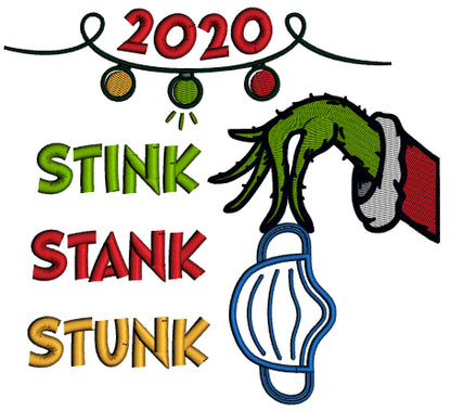 2020 Stink Stank Stunk Christmas Applique Machine Embroidery Design Digitized Pattern