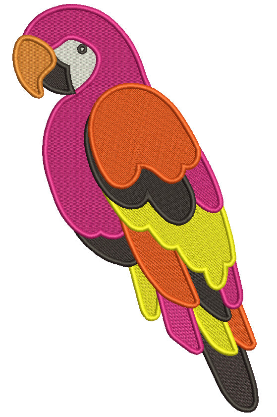Big Parrot Filled Machine Embroidery Design Digitized Pattern