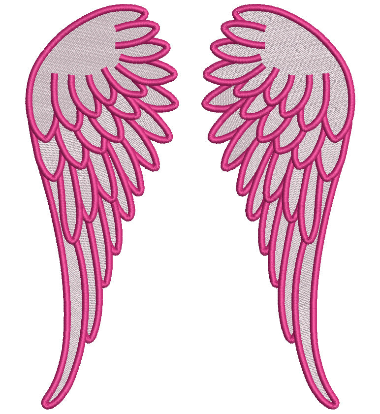 Angel Wings Filled Machine Embroidery Design Digitized Pattern
