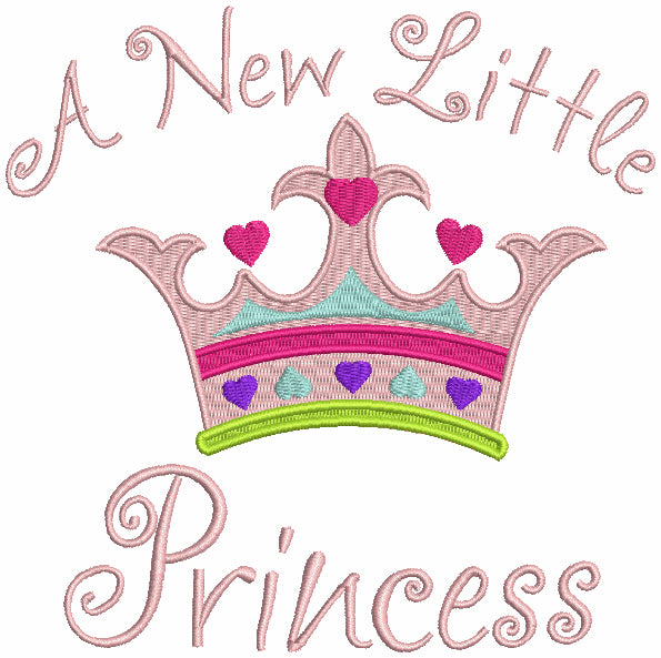 A New Little Princess Crown Filled Machine Embroidery Design Digitized Pattern