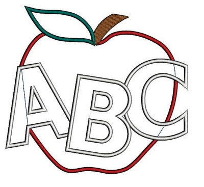 ABC Letters Apple Applique machine embroidery digitized design pattern - Instant Download -4x4 , 5x7, and 6x10 hoops