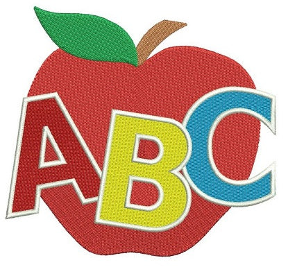 ABC Letters Apple Filled machine embroidery digitized design pattern - Instant Download -4x4 , 5x7, and 6x10 hoops