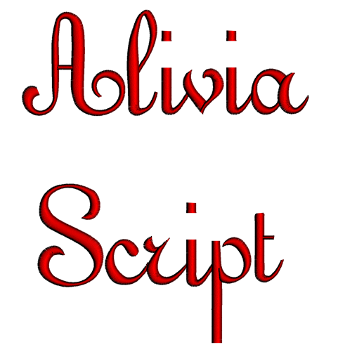 Alivia Script Machine Embroidery Font Upper and Lower Case 1 2 3 inches