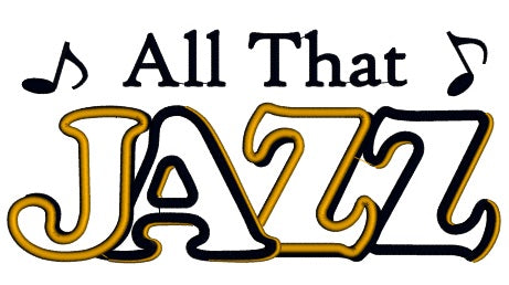 All That Jazz Music Applique Machine Embroidery Digitized Design Pattern