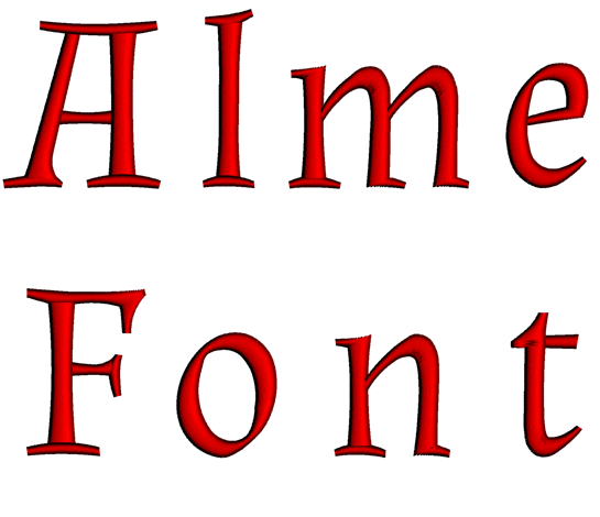 Alme Font Machine Embroidery Script Upper and Lower Case 1 2 3 inches